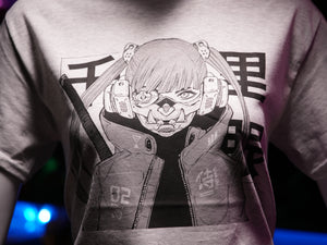 Acky Bright "Mask Girl" T-Shirt (Color Light Gray, Unisex)