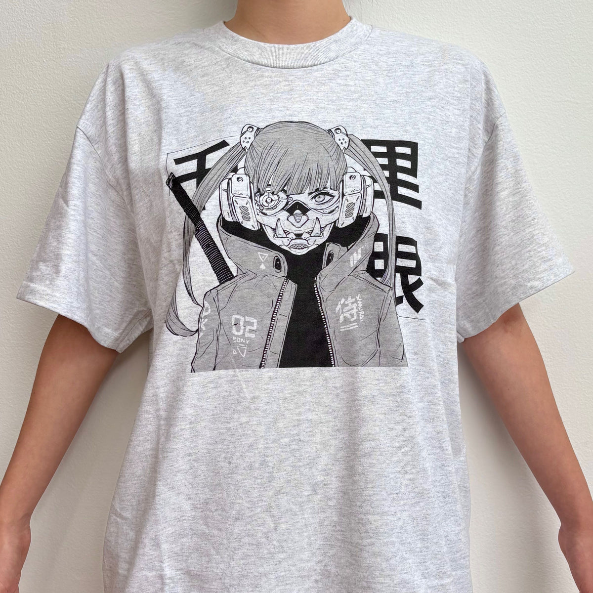 Acky Bright "Mask Girl" T-Shirt (Color Light Gray, Unisex)*