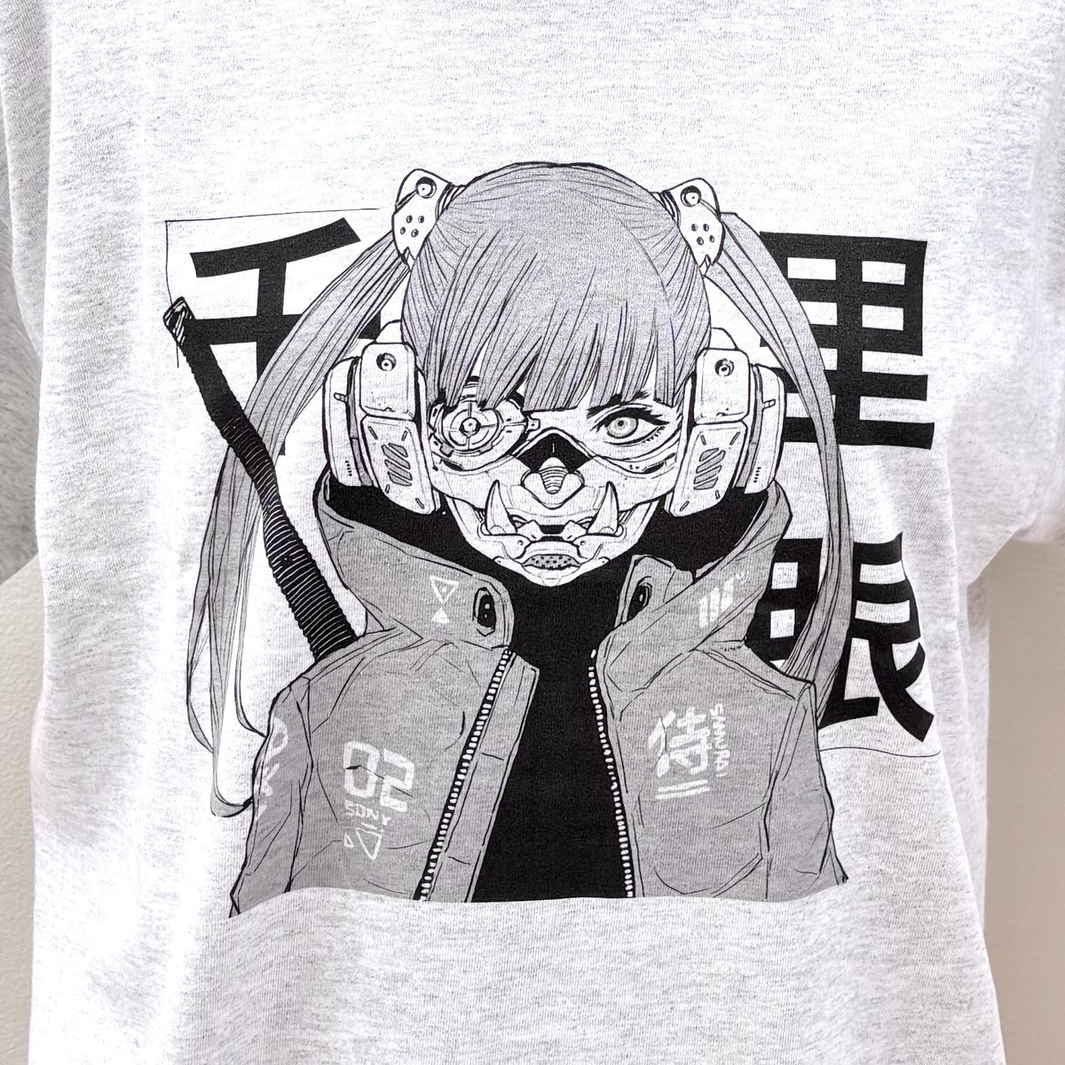 Acky Bright "Mask Girl" T-Shirt (Color Light Gray, Unisex)*