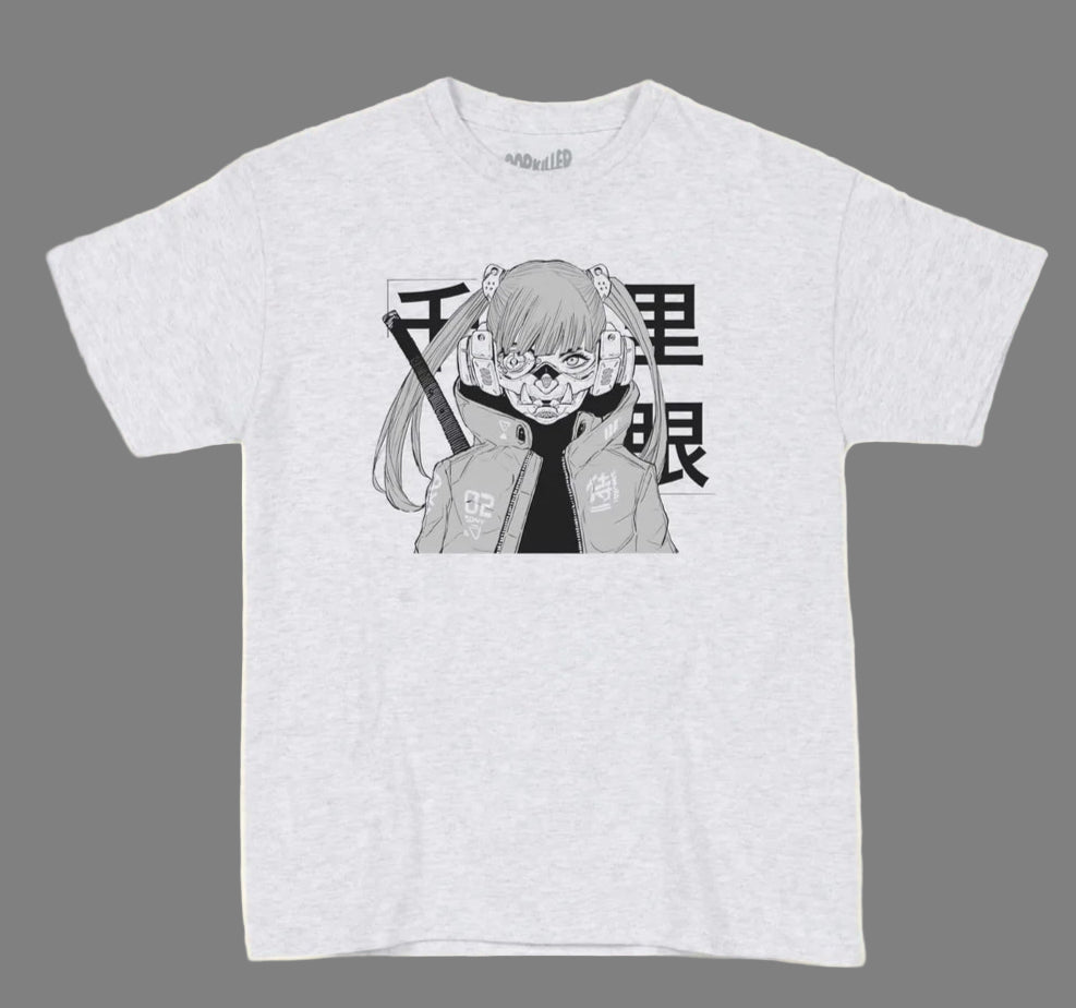 Acky Bright "Mask Girl" T-Shirt (Color Light Gray, Unisex)*