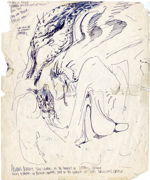 Paul Komoda ORIGINAL Sketchbook page 40a/40b  c.1980-1990