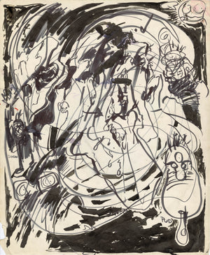 Paul Komoda ORIGINAL Sketchbook page 20a/20b  ca.1980-1990