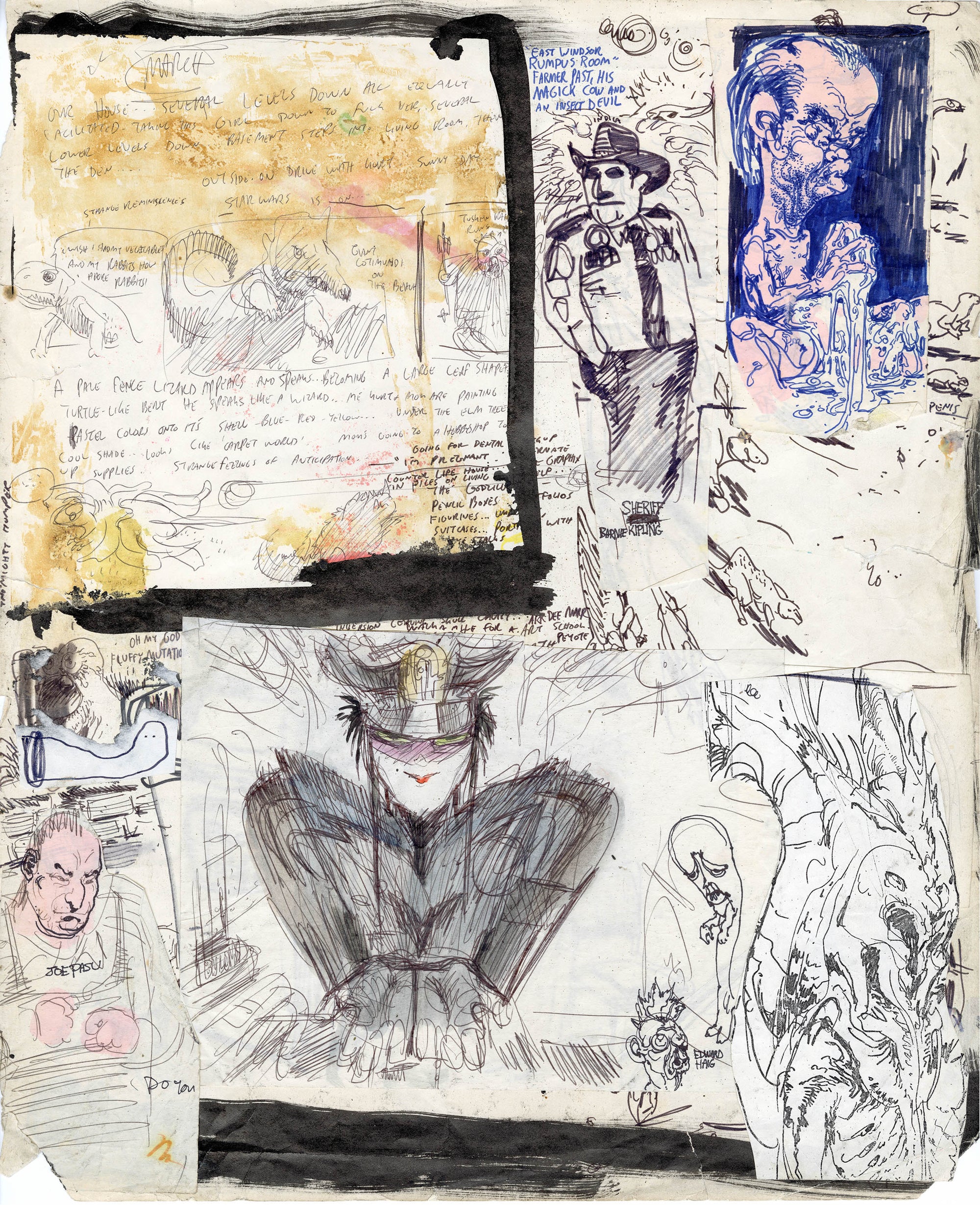 Paul Komoda ORIGINAL Sketchbook page 6a/6b  c.1980-1990