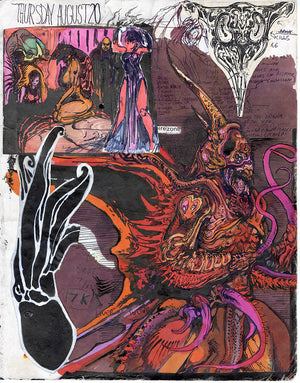 Paul Komoda ORIGINAL Sketchbook page 42a/42b  c.1980-1990