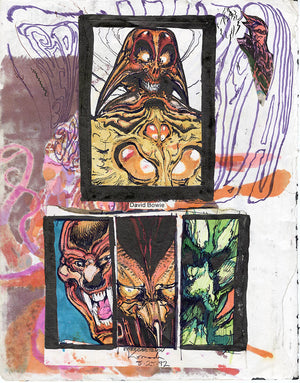 Paul Komoda ORIGINAL Sketchbook page 42a/42b  c.1980-1990